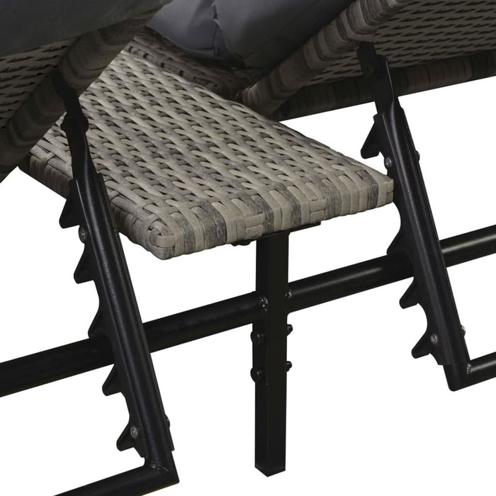 Set mobilier de gr?din? cu perne, 5 piese, gri, poliratan - WALTI WALTI