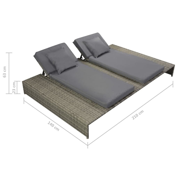 Set mobilier de gr?din? cu perne, 5 piese, gri, poliratan - WALTI WALTI