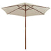 Umbrelă de soare cu stâlp de lemn 270 x 270 cm, alb crem - WALTI WALTI