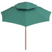 Umbrelă de soare dublă, 270x270 cm, stâlp de lemn, verde - WALTI WALTI