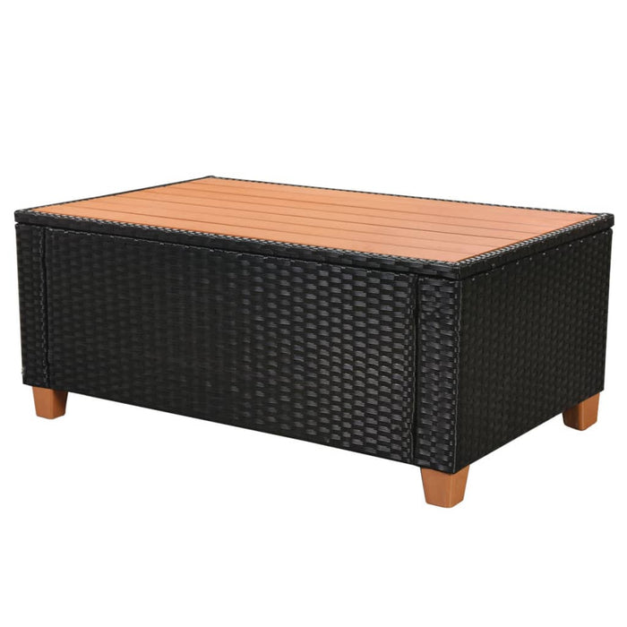 Set mobilier de grădină cu perne, 5 piese, negru, poliratan - WALTI WALTI