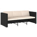 Set mobilier de grădină cu perne, 4 piese, negru, poliratan - WALTI WALTI