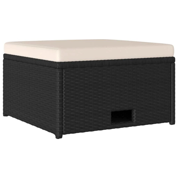 Set mobilier de grădină cu perne, 4 piese, negru, poliratan - WALTI WALTI