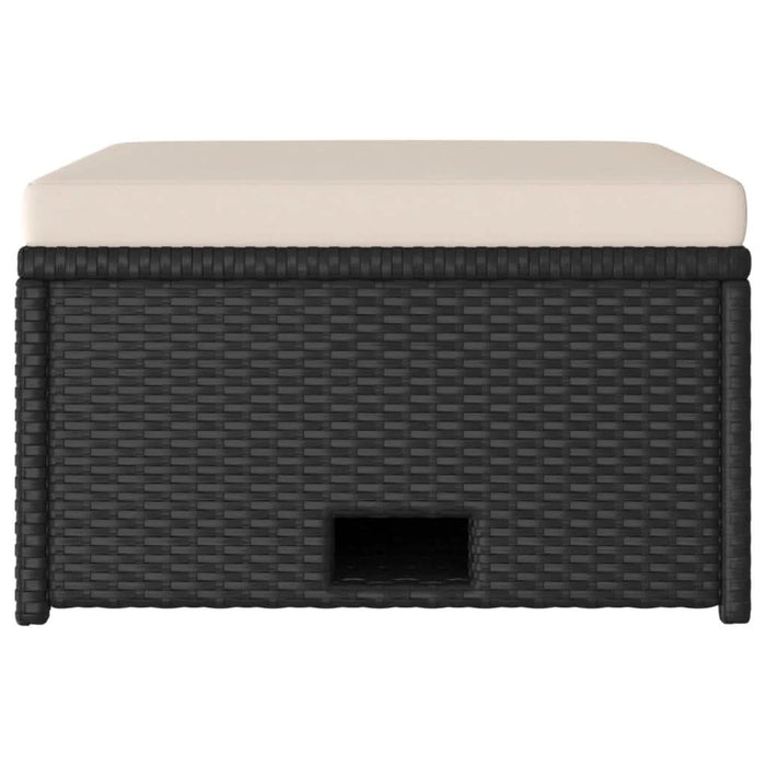 Set mobilier de grădină cu perne, 4 piese, negru, poliratan - WALTI WALTI