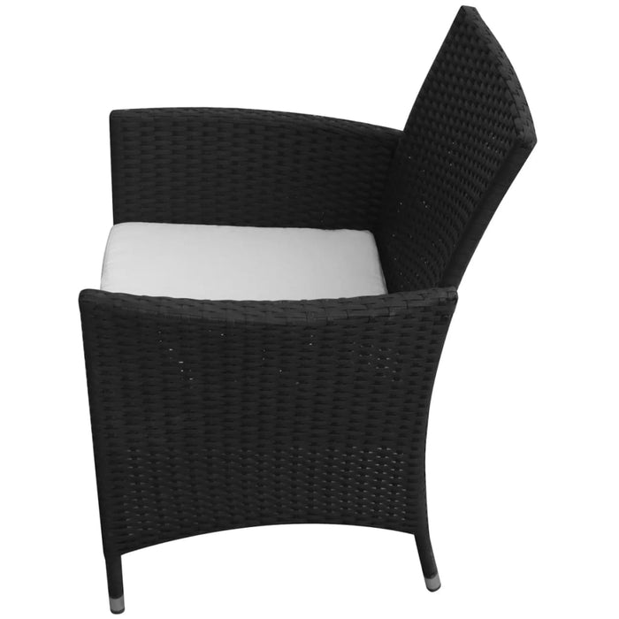 Set mobilier de exterior cu perne, 7 piese, negru, poliratan - WALTI WALTI