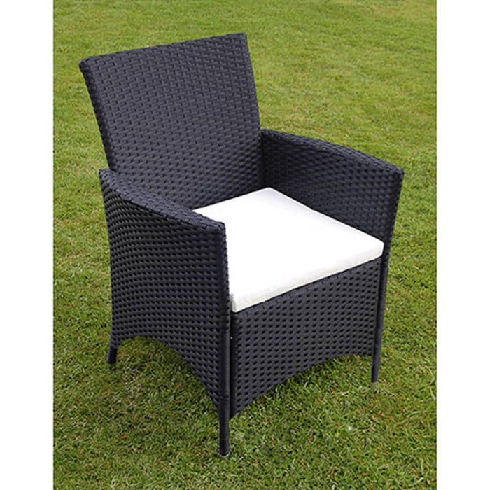 Set mobilier de exterior cu perne, 7 piese, negru, poliratan - WALTI WALTI