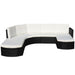 Set mobilier de grădină cu perne, 4 piese, negru, poliratan - WALTI WALTI