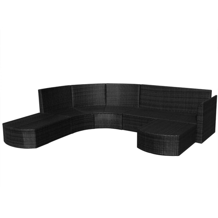 Set mobilier de grădină cu perne, 4 piese, negru, poliratan - WALTI WALTI