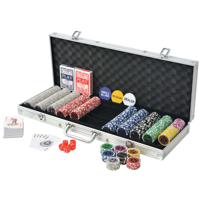 Set de poker cu 500 de jetoane cu laser din aluminiu - WALTI WALTI