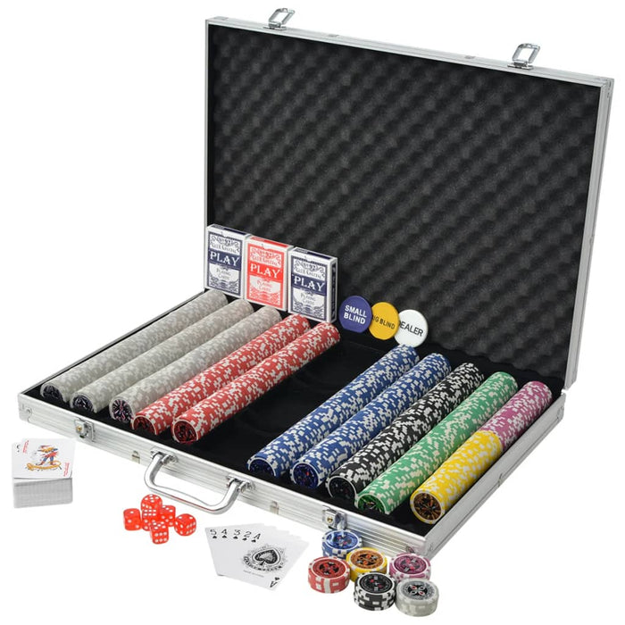 Set de poker cu 1000 de jetoane cu laser din aluminiu - WALTI WALTI