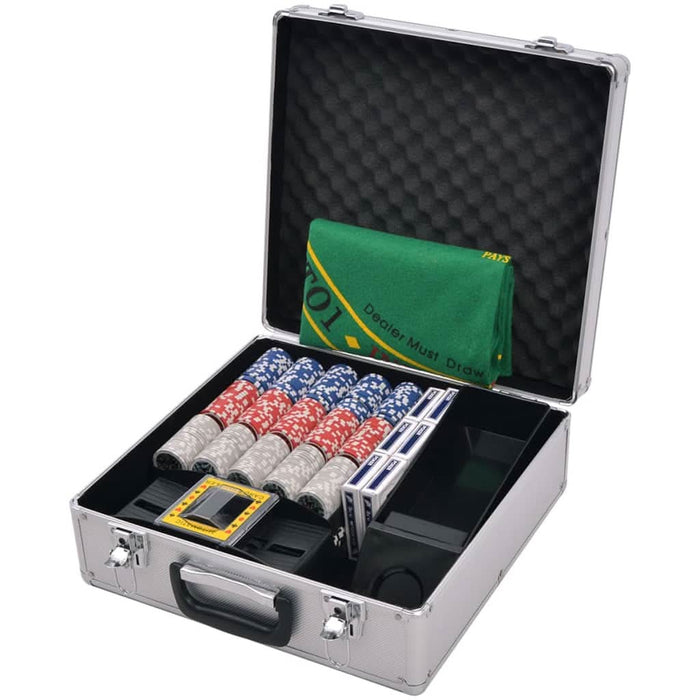 Set de poker/blackjack cu 600 de jetoane cu laser din aluminiu - WALTI WALTI