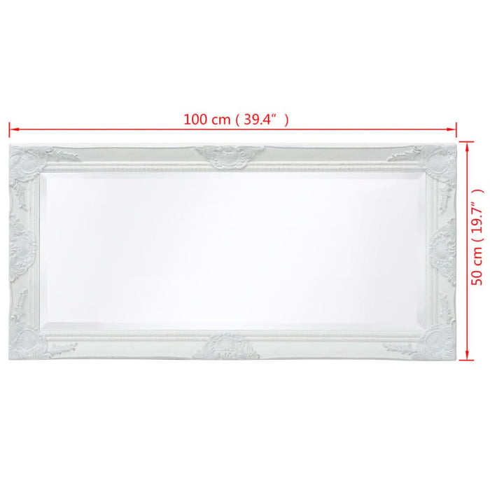 Oglindă verticală în stil baroc, 100 x 50 cm, alb - WALTI WALTI