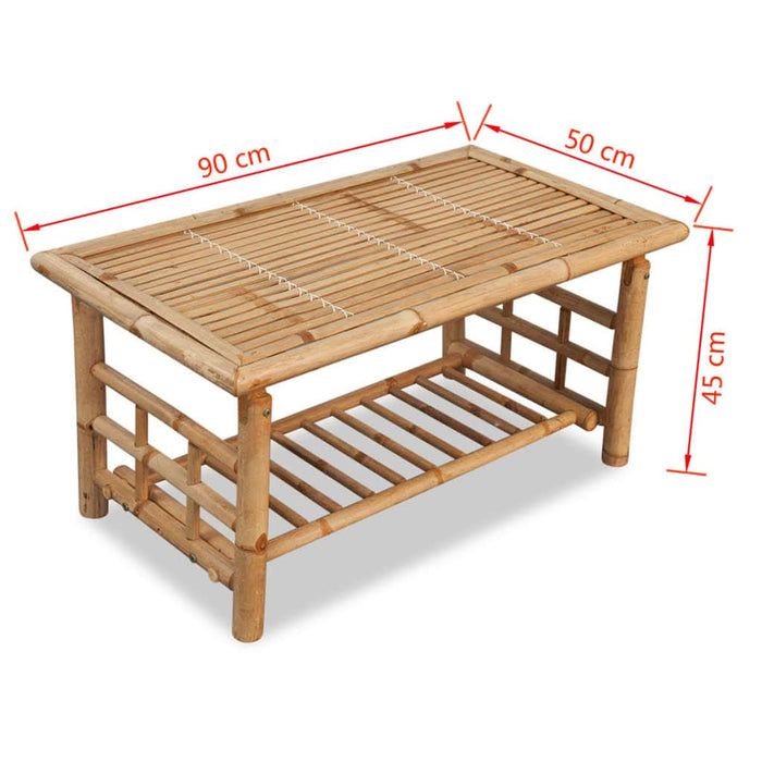 Măsuță de cafea din bambus, 90 x 50 x 45 cm - WALTI WALTI