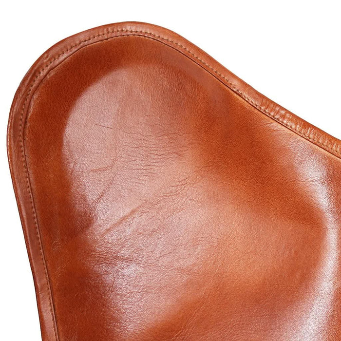 Scaun fluture, maro, piele naturală - WALTI WALTI