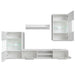 Set mobilier comodă TV de perete, 5 piese, iluminare LED, alb - WALTI WALTI
