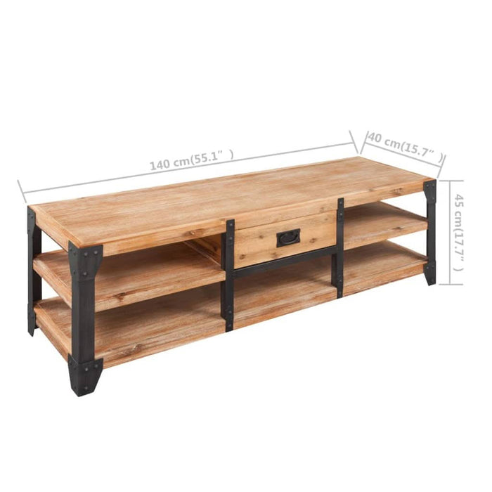 Comodă TV din lemn masiv de acacia 140 x 40 x 45 cm - WALTI WALTI