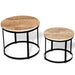 Set măsuțe cafea rotunde, lemn mango rugos, 2 buc, 40 cm/50 cm - WALTI WALTI