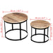 Set măsuțe cafea rotunde, lemn mango rugos, 2 buc, 40 cm/50 cm - WALTI WALTI