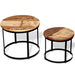 Set măsuță cafea 2 piese 40cm/50cm lemn masiv reciclat rotund - WALTI WALTI