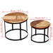 Set măsuță cafea 2 piese 40cm/50cm lemn masiv reciclat rotund - WALTI WALTI