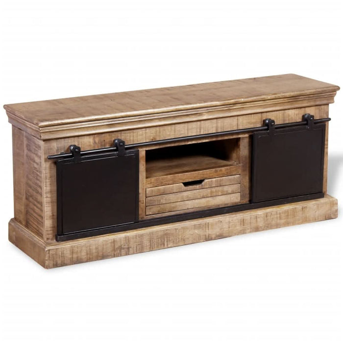 Comodă TV cu 2 uși glisante lemn de mango masiv 110x30x45 cm - WALTI WALTI