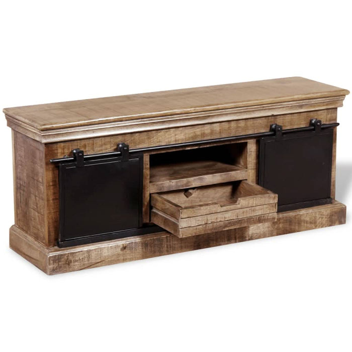 Comodă TV cu 2 uși glisante lemn de mango masiv 110x30x45 cm - WALTI WALTI