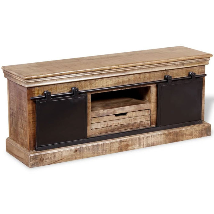 Comodă TV cu 2 uși glisante lemn de mango masiv 110x30x45 cm - WALTI WALTI