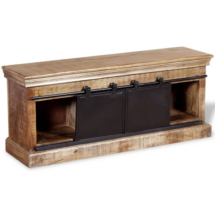Comodă TV cu 2 uși glisante lemn de mango masiv 110x30x45 cm - WALTI WALTI