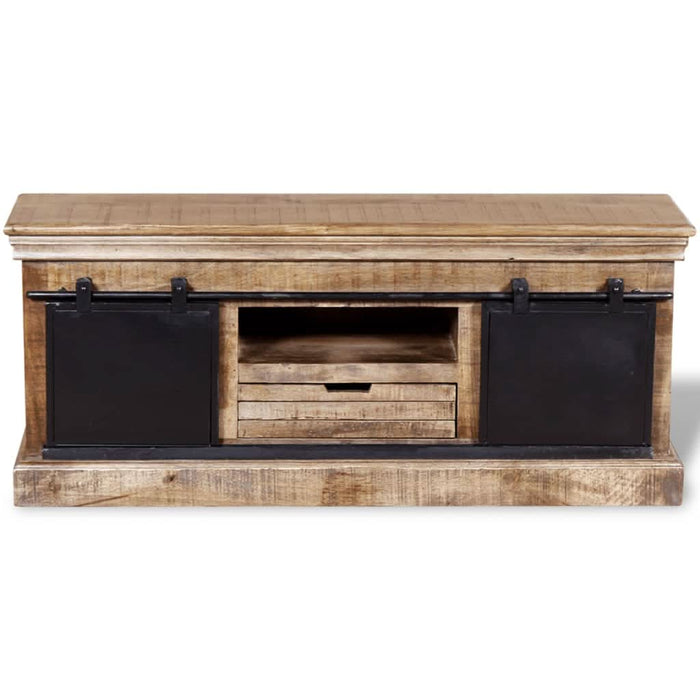 Comodă TV cu 2 uși glisante lemn de mango masiv 110x30x45 cm - WALTI WALTI