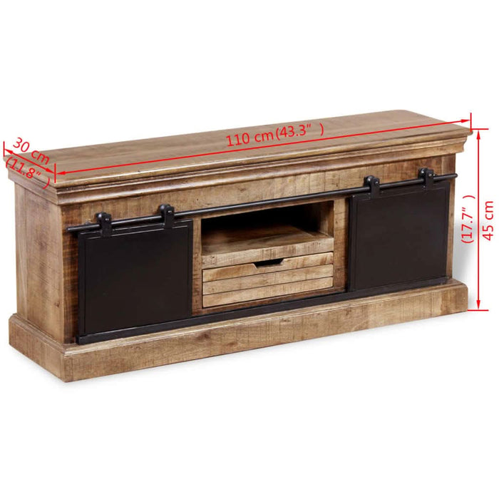 Comodă TV cu 2 uși glisante lemn de mango masiv 110x30x45 cm - WALTI WALTI