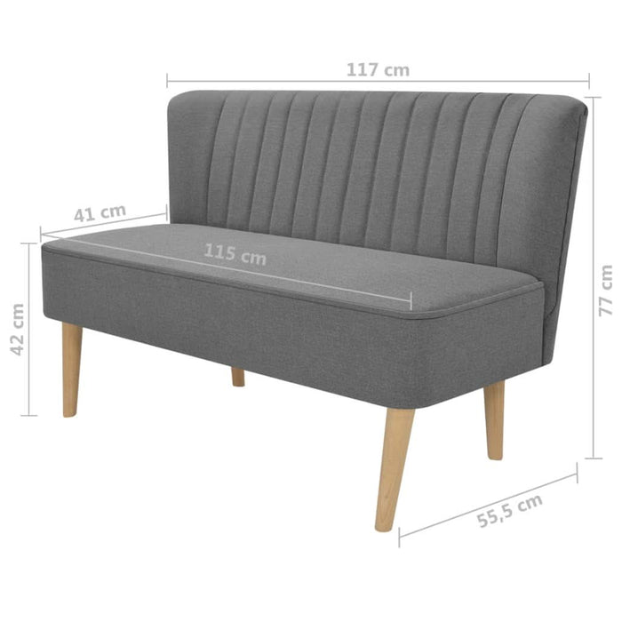 Canapea din material textil 117 x 55,5 x 77 cm, gri deschis - WALTI WALTI