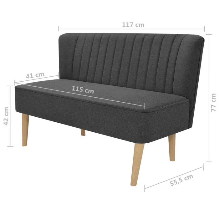 Canapea din material textil, 117 x 55,5 x 77 cm, gri închis - WALTI WALTI