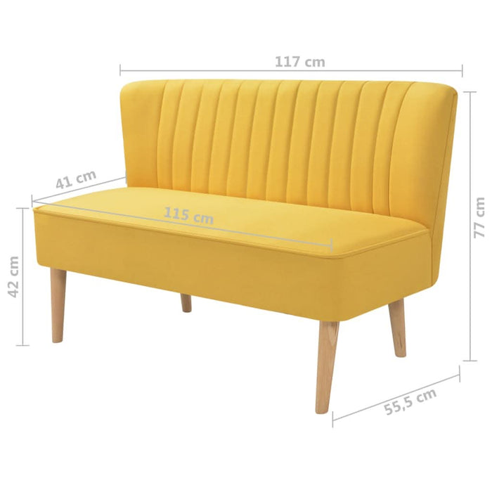 Canapea cu material textil, 117 x 55,5 x 77 cm, galben - WALTI WALTI