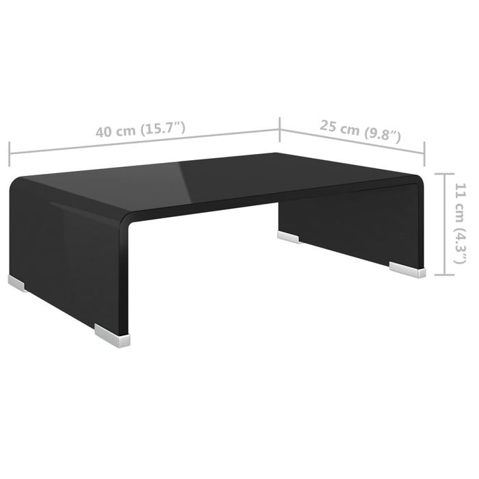 Stativ TV/Suport monitor, sticlă, 40 x 25 x 11 cm, negru - WALTI WALTI