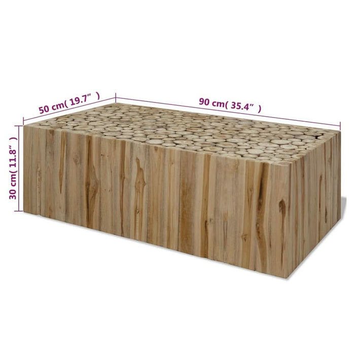 Măsuță de cafea, 90x50x30 cm, tec natural - WALTI WALTI
