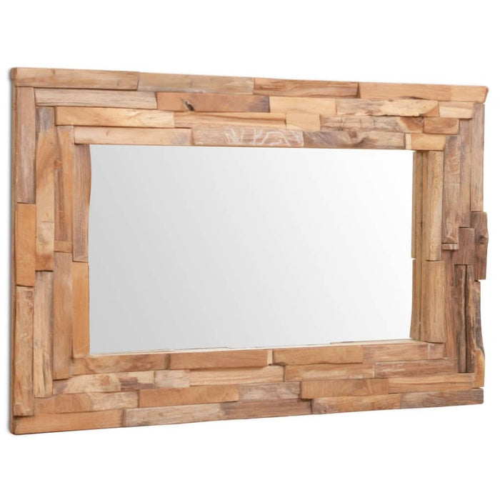 Oglindă decorativă din lemn de tec, 90 x 60 cm, dreptunghiular - WALTI WALTI