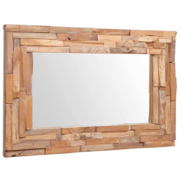 Oglindă decorativă din lemn de tec, 90 x 60 cm, dreptunghiular - WALTI WALTI