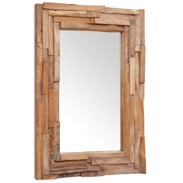 Oglindă decorativă din lemn de tec, 90 x 60 cm, dreptunghiular - WALTI WALTI