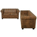 Set canapele Chesterfield cu 2 și 3 locuri, maro - WALTI WALTI