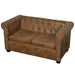 Set canapele Chesterfield cu 2 și 3 locuri, maro - WALTI WALTI