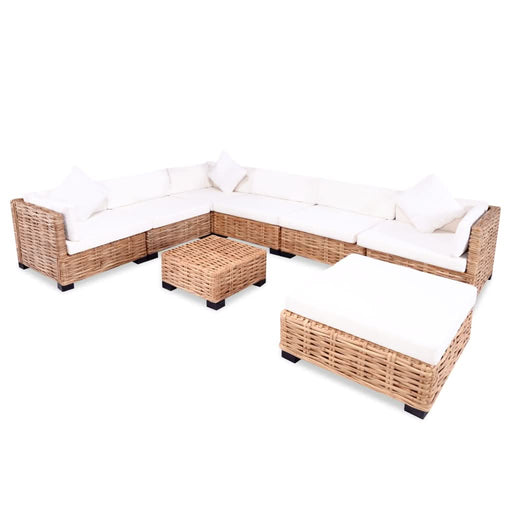 Set mobilier cu canapea 27 piese, culoare naturală, ratan - WALTI WALTI