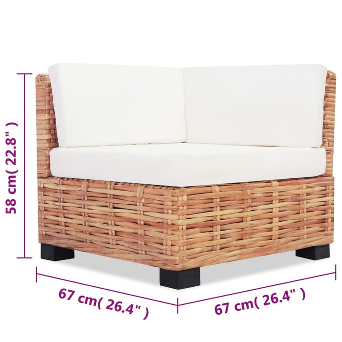 Set canapea, 16 piese, ratan natural - WALTI WALTI