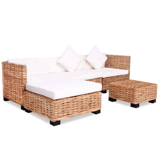 Set mobilier cu canapea 14 piese, culoare naturală, ratan - WALTI WALTI
