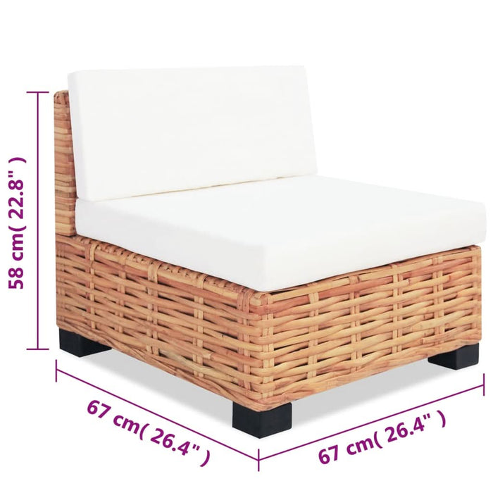Set mobilier cu canapea 14 piese, culoare naturală, ratan - WALTI WALTI
