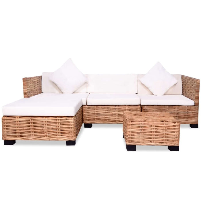 Set mobilier cu canapea 14 piese, culoare naturală, ratan - WALTI WALTI