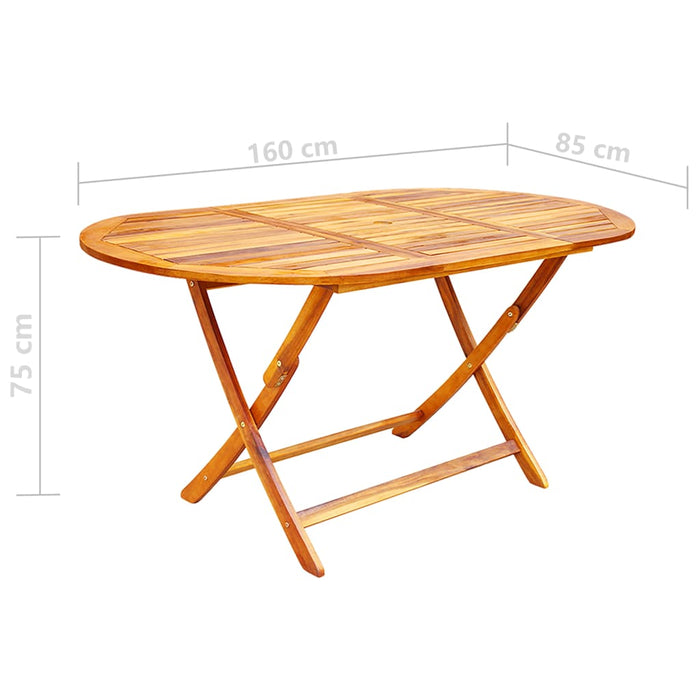 Set mobilier de exterior pliabil, 9 piese, lemn masiv de acacia - WALTI WALTI