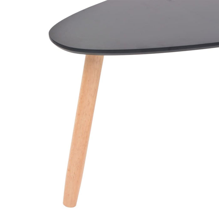 Set masă cafea, 2 piese, lemn masiv de pin, negru - WALTI WALTI