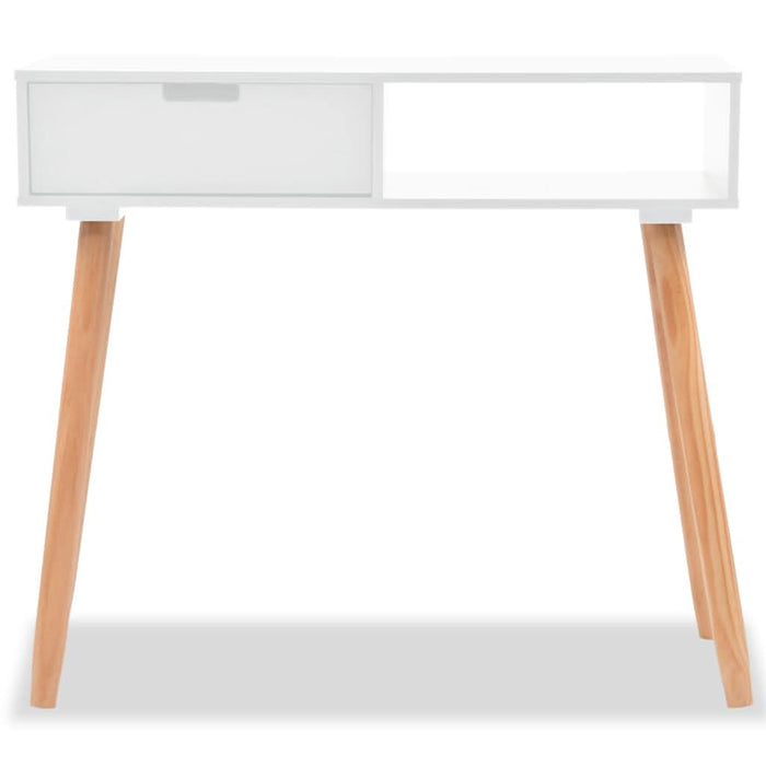 Masă consolă, lemn masiv de pin 80x30x72 cm, alb - WALTI WALTI