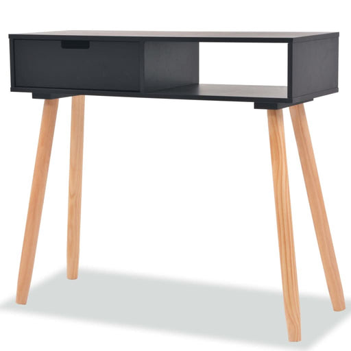 Masă consolă, lemn masiv de pin 80x30x72 cm, negru - WALTI WALTI