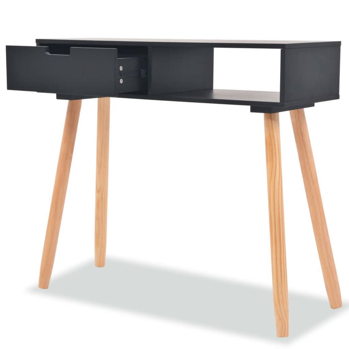 Masă consolă, lemn masiv de pin 80x30x72 cm, negru - WALTI WALTI